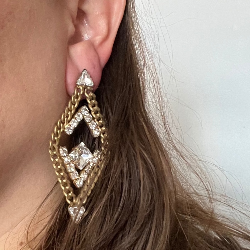 Elizabeth Cole Deco Glam Earrings for Pierced Ears